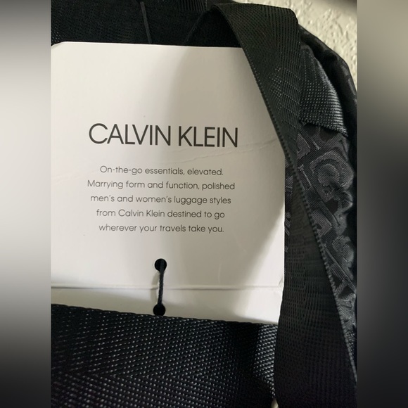 Calvin Klein Black Logo Print Unisex Backpack - Picture 5 of 10